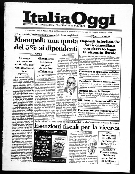 Italia oggi : quotidiano di economia finanza e politica